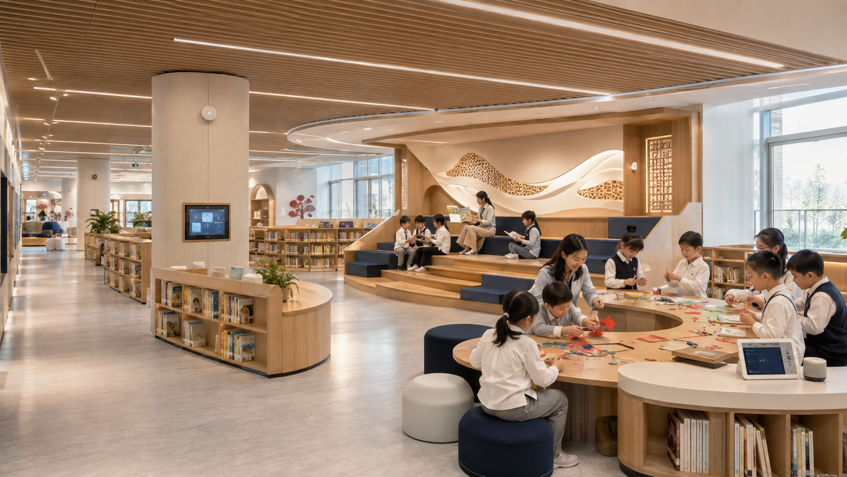 图书馆少儿阅读与文化活动区拟建效果图
